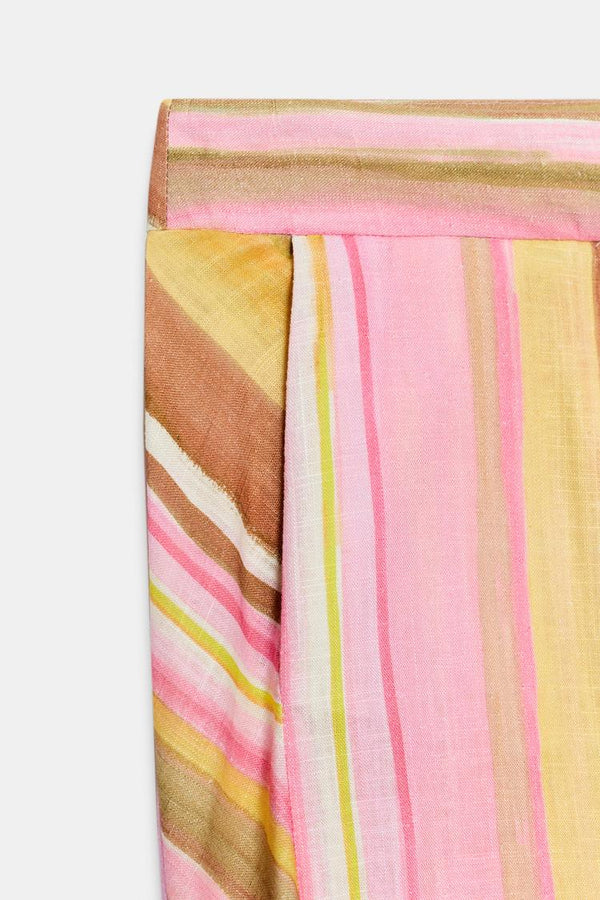 STRIPED WIDE-LEG TROUSERS