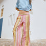 STRIPED WIDE-LEG TROUSERS