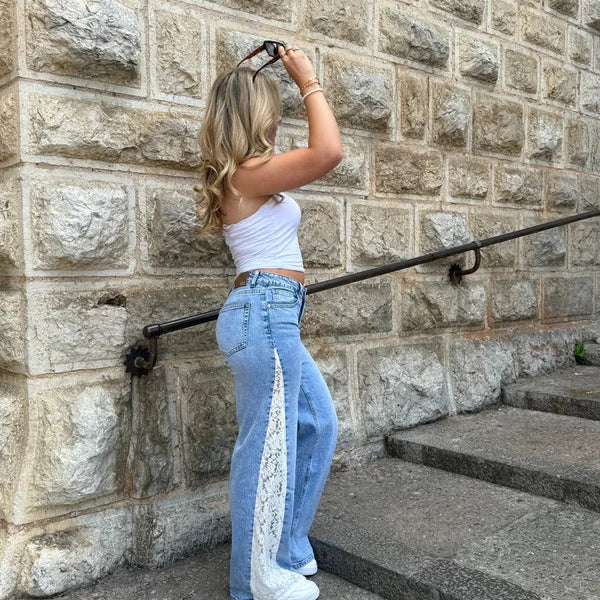 Lace Line Flare Jeans
