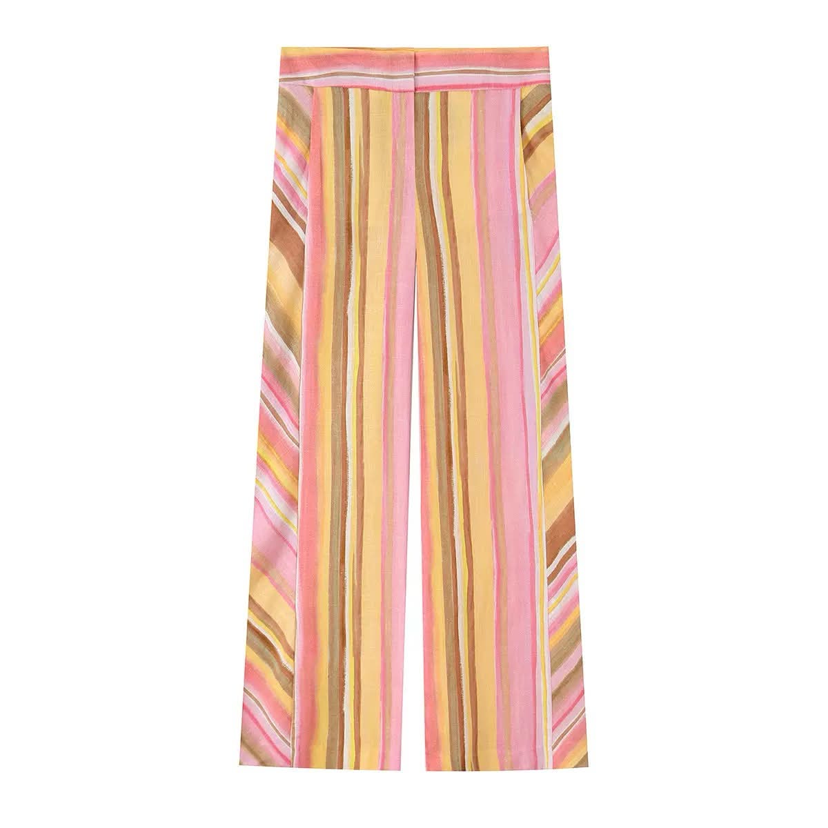 STRIPED WIDE-LEG TROUSERS