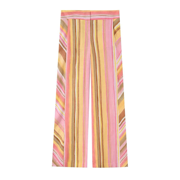 STRIPED WIDE-LEG TROUSERS