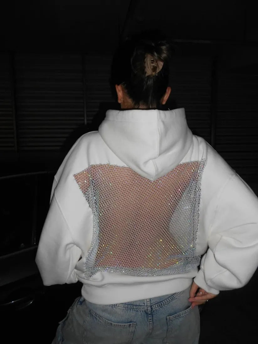 Noir Crystal Statement Hoodie