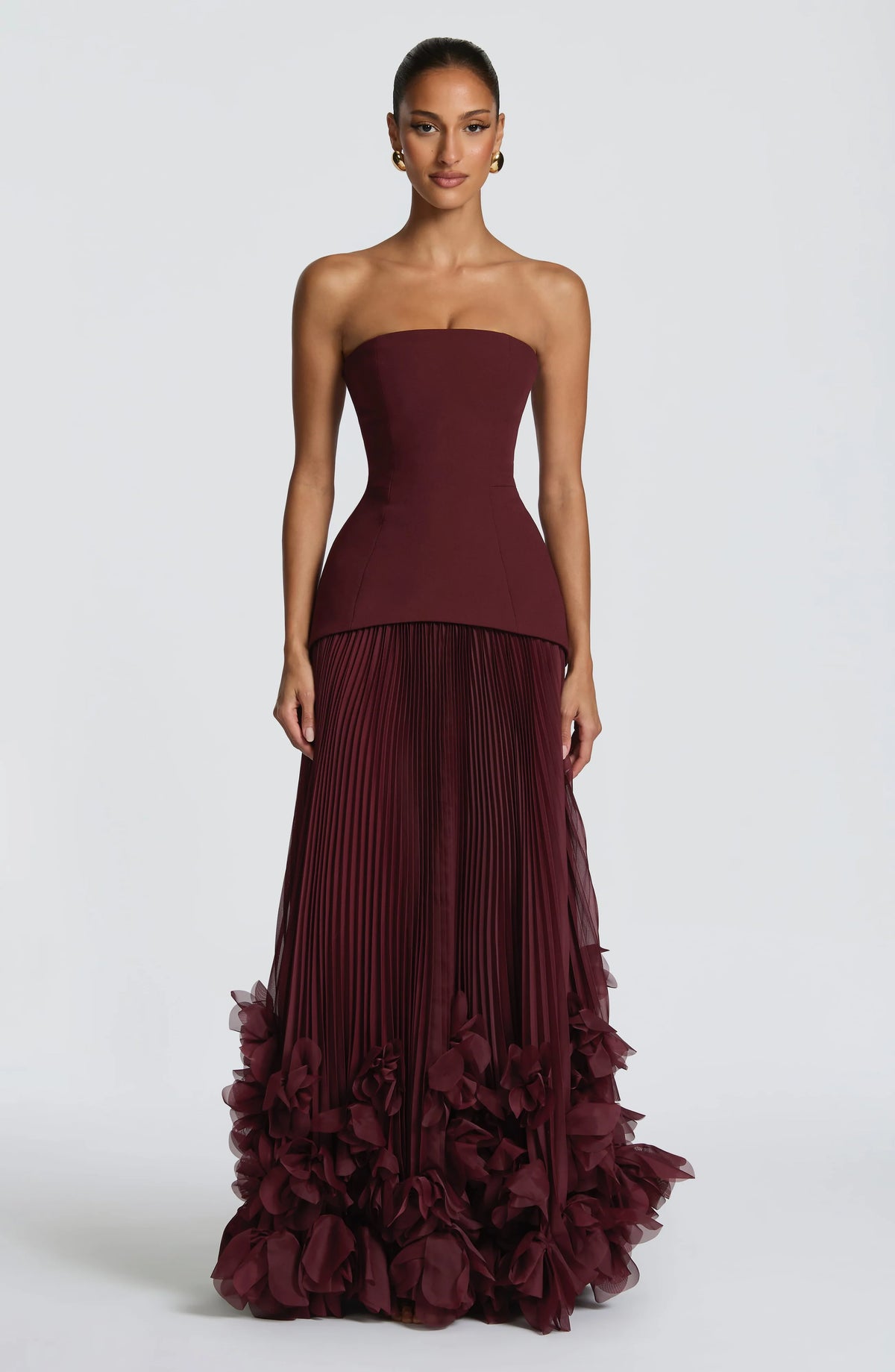 Floral Hem Evening Dress