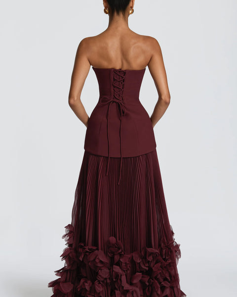 Floral Hem Evening Dress