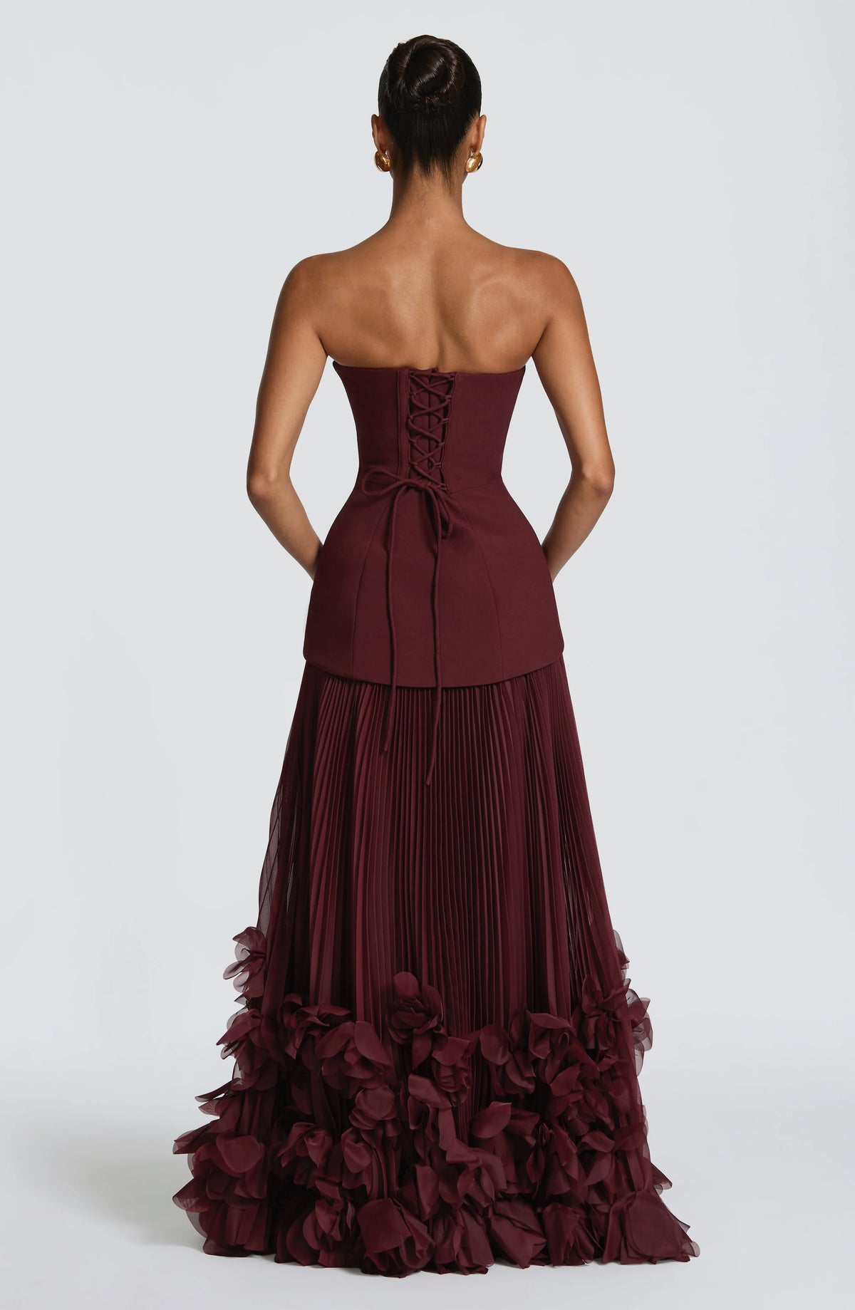Floral Hem Evening Dress