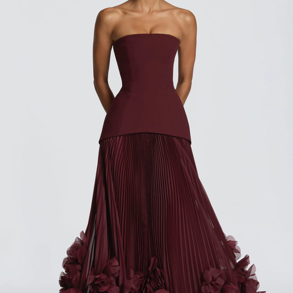 Floral Hem Evening Dress
